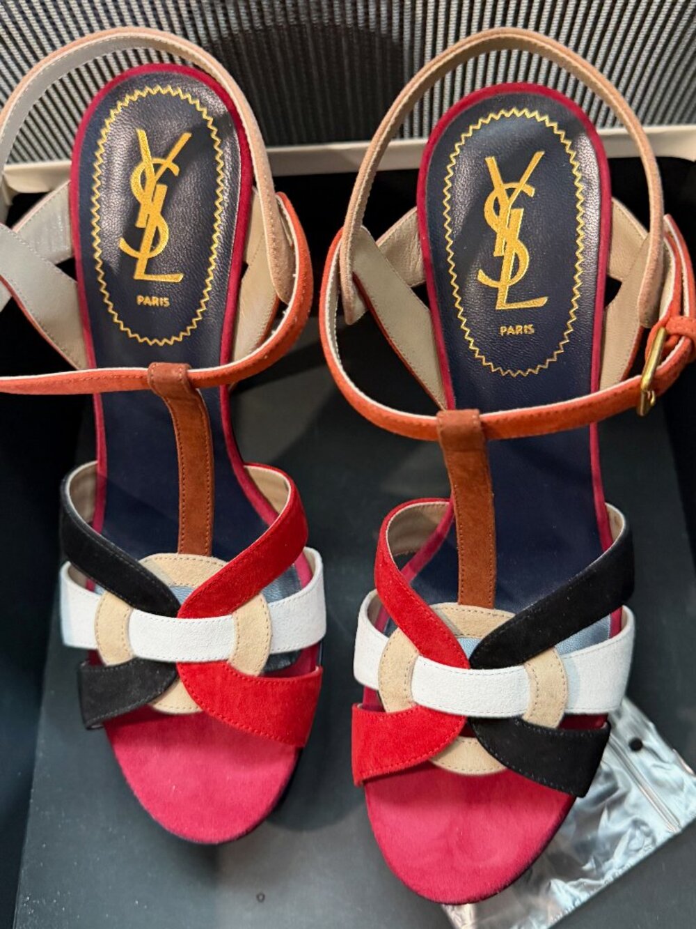 YSL Tribute 105 Multicolor Platform Sandals EU 40 - Picture 3 of 11